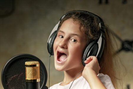 Young girl singing